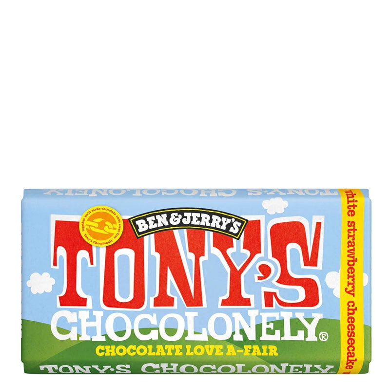 tony's chocolonely ben jerry strawberry cheesecake