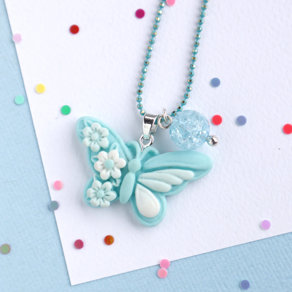 mon coco mint butterfly necklace