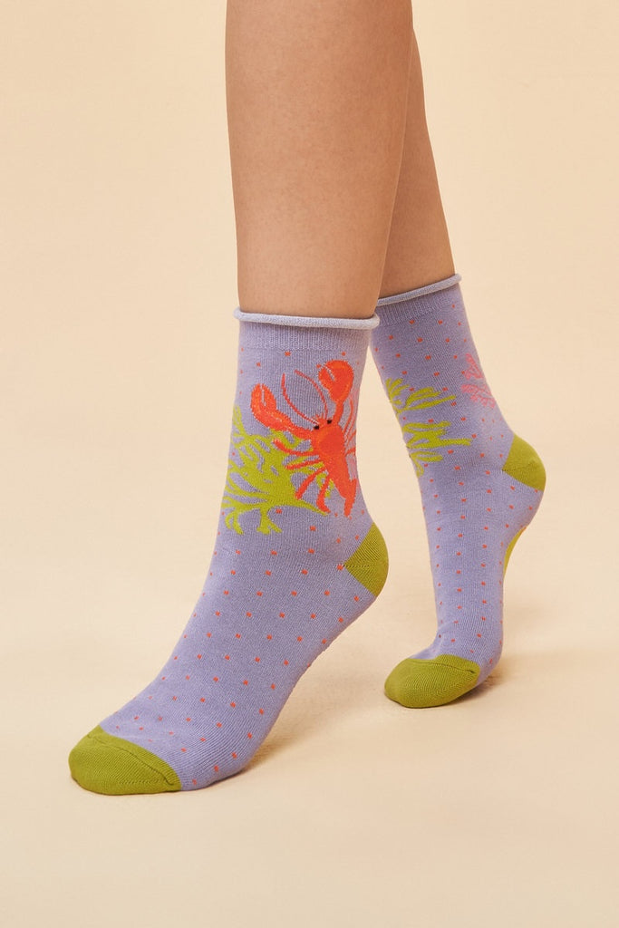 lobster buddies ankle socks lavender powder uk