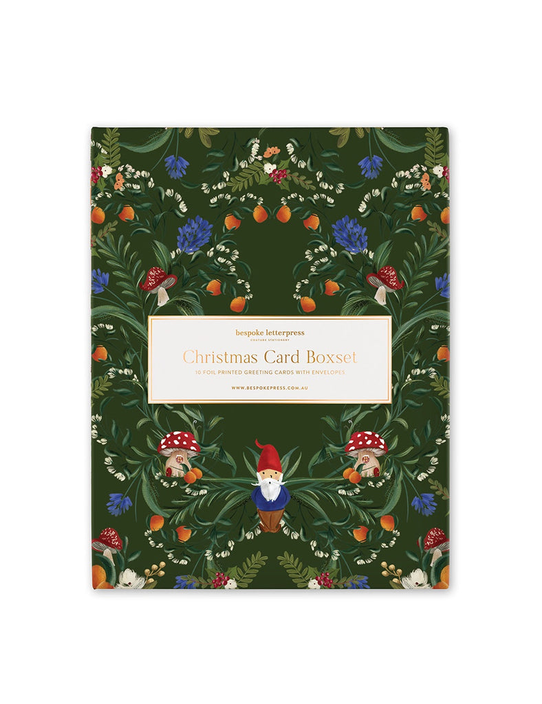 Christmas Card Boxset 10 foil printed greeting cards with envelopes Bespoke letterpress